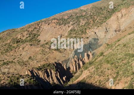 Belle vallée de Quebrada de Palapa sur l'Altiplano bolivien près de Tupiza Banque D'Images