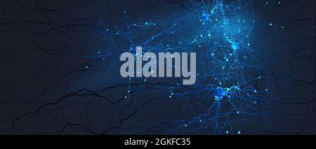 Illustration 3d du signal transmettant le neurone ou la cellule nerveuse Banque D'Images