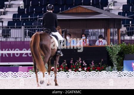 TOKIO (SETAGAYA-KU), JAPON - AOÛT 30: DRESING, Heidemarie (GER) vom ZRFV Guetersloh (Nordrhein Westfalen), geboren am 24.06.1955 à Hagen, paralympé Banque D'Images