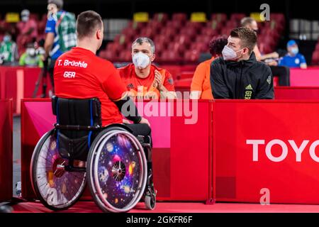 TOKIO (SHIBUYA-KU), JAPON - SEPTEMBRE 01: WAS WERam Tag (8) der Paralympiques (Paralymische Spiele) Tokio 2020 waehrend der Para-Tischtennnis Wettbewe Banque D'Images