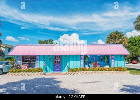 Bâtiment coloré, fort Myers, Floride, États-Unis Banque D'Images