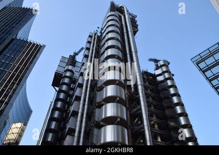 Vue extérieure du Lloyd's Building dans la ville de Londres. Londres, Royaume-Uni, 2021. Banque D'Images