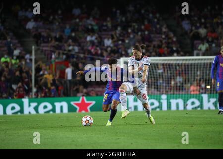 14 septembre 2021, Espagne, Barcelone: Football, Ligue des champions, Stage de groupe, Groupe E, Matchday 1, FC Barcelone - Bayern Munich, Camp Nou Stadion: Philippe Coutinho 999/JGS/CORDONPRESS Cordron Press Banque D'Images