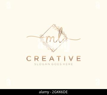 ML logo féminin beauté monogramme et élégant logo design, écriture logo de la signature initiale, mariage, mode, floral et botanique avec créatif Illustration de Vecteur