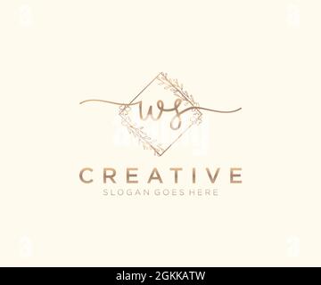 WS logo féminin beauté monogramme et élégant logo design, écriture logo de la signature initiale, mariage, mode, floral et botanique avec la création Illustration de Vecteur