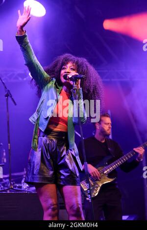 Beverley Knight se exécutant au Cambridge Club Festival 2021 à Childerley Orchard le 10 septembre 2021, Cambridge, Angleterre Banque D'Images