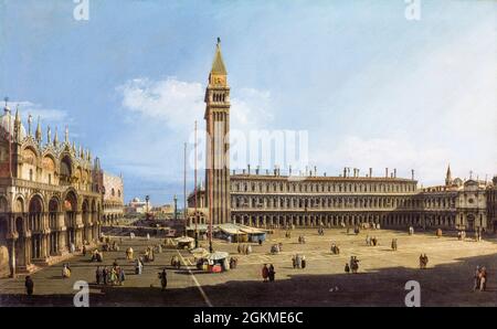 Piazza San Marco, Venise, peinture de Canaletto, 1732-1733 Banque D'Images