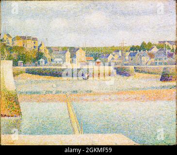 Port-en-Bessin, le port extérieur, ('Low Tide'), peinture de paysage par Georges Seurat, 1888 Banque D'Images
