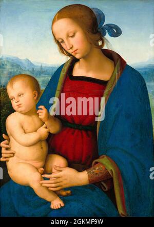 Madonna et l'enfant, peinture de Pietro Perugino, vers 1500 Banque D'Images