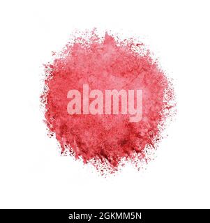 Aquarelle colorée, goutte de rouge sur fond blanc. Banque D'Images