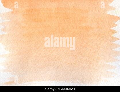 Fond abstrait ou texture aquarelle orange sur feuille de papier Banque D'Images