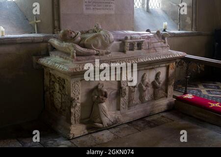 Monument Brudenell, église Saint-Denys, Stonton Wyville, Leicestershire, Angleterre, ROYAUME-UNI Banque D'Images