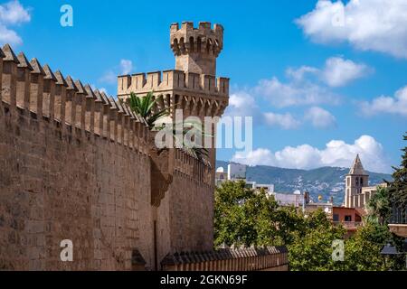 Anciennes fortifications à Palma de Majorque, îles Baléares, Espagne Banque D'Images