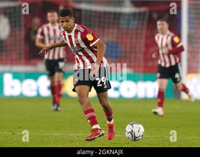 Sheffield, Angleterre, 14 septembre 2021. Llimanan Ndiaye de Sheffield Utd lors du match de championnat Sky Bet à Bramall Lane, Sheffield. Le crédit photo devrait se lire: Andrew Yates / Sportimage Banque D'Images