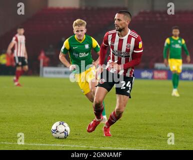 Sheffield, Angleterre, 14 septembre 2021. Conor Hourihane de Sheffield Utd lors du match de championnat Sky Bet à Bramall Lane, Sheffield. Le crédit photo devrait se lire: Andrew Yates / Sportimage Banque D'Images