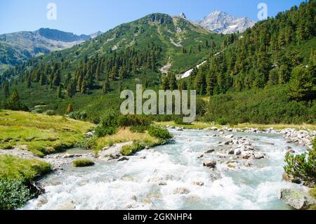 L'Autriche, Zillertal High Alpine nature Park Hochgebirgs Naturpark près de Ginzling, Tyrol Banque D'Images