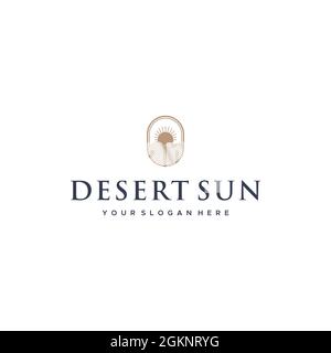 Logo Legal en papier Desert SUN vintage Illustration de Vecteur