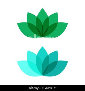 Icône de pictogramme LOTOS Flower Calm. Logo Lotus dessin animé symbole vecteur de forme Illustration de Vecteur