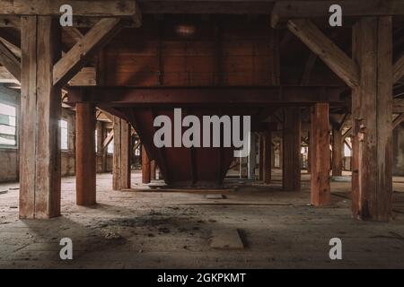 Un ancien moulin, un ancien entrepôt, pour les produits agricoles tels que les céréales et les semences Banque D'Images