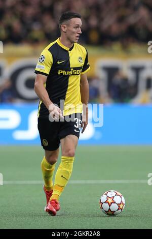 Berne, Suisse, 14 septembre 2021. Silvan Hefti de Young Boys lors du match de la Ligue des champions de l'UEFA à Stadion Wankdorf, Berne. Le crédit photo devrait se lire: Jonathan Moscrop / Sportimage Banque D'Images