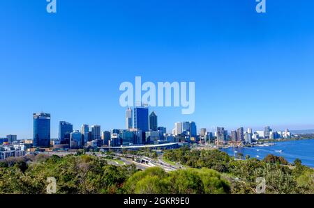 Vue depuis Kings Park sur Perth City, Australie occidentale, Australie, Pacifique Banque D'Images