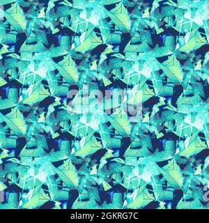 Un motif bleu-vert qui se répète de façon transparente à partir de feuilles Banque D'Images