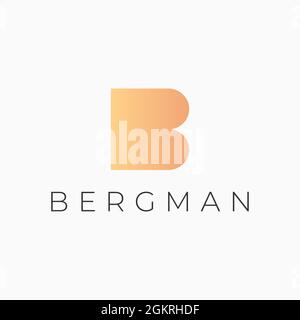 Lettre B élégant logo doré. Modèle abstrait de vecteur de logo de luxe. Illustration de Vecteur