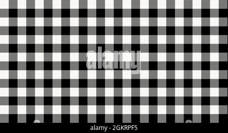 Nappe à carreaux blanc noir. Texture vectorielle sans couture en tissu écossais traditionnel. Motif écossais. Illustration de Vecteur