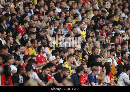 Berne, Suisse, 14 septembre 2021. Les fans regardent pendant le match de l'UEFA Champions League au Stadion Wankdorf, Berne. Le crédit photo devrait se lire: Jonathan Moscrop / Sportimage Banque D'Images