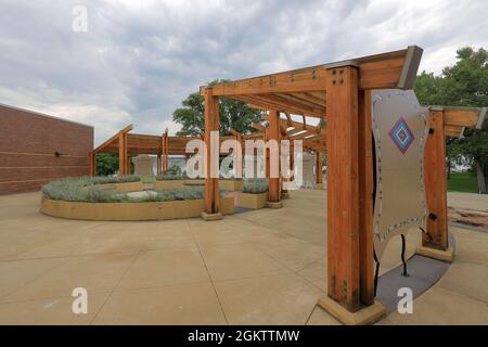 Outdoor Medicine Wheel Garden of Akta Lakota Museum & Cultural Center.Chamberlain.Dakota du Sud.USA Banque D'Images