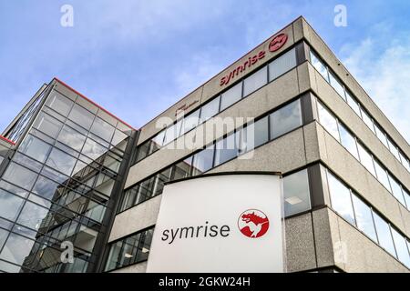 Symrise, Tor 1, Zentrale, Chemeunternehmen, Holzminden, Niedersachsen, Allemagne Banque D'Images