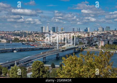 Vue d'Istanbul à partir de la Mosquée de Suleymaniye, Istanbul, Turquie Banque D'Images