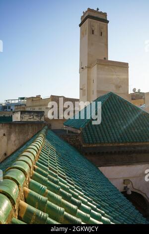 Univerzita Al-Karaouine, Fès, Maroc, Afrique. Banque D'Images