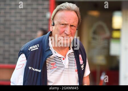 NOTTINGHAM, ROYAUME-UNI. 15 SEPT Neil Warnock, directeur de Middlesbrough lors du match de championnat Sky Bet entre Nottingham Forest et Middlesbrough au City Ground, Nottingham, le mercredi 15 septembre 2021. (Credit: Jon Hobley | MI News) Credit: MI News & Sport /Alay Live News Banque D'Images