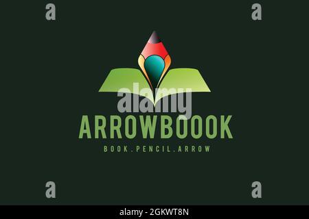 crayon et livre logo design vecteur graphique logo design élément illustration, utilisable pour l'éducation livre magasin,. entreprise Illustration de Vecteur