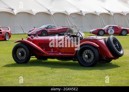 1931 Alfa Romeo 8C 2300 Monza Spider, qui fait partie de l'étonnante Collection Rouge au Concours d'Elégance qui s'est tenu au Palais de Blenheim le 5 septembre 2021 Banque D'Images