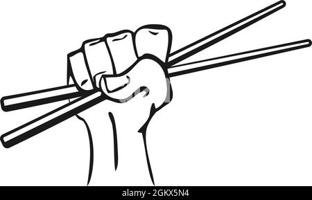 Illustration de baguettes de maintien de main ou de poing dans l'icône vectorielle Illustration de Vecteur