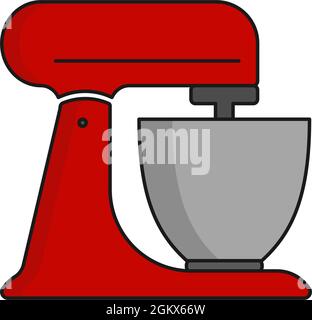 Meuble de cuisine mixeur appareil avec bol en icône vectorielle Illustration de Vecteur