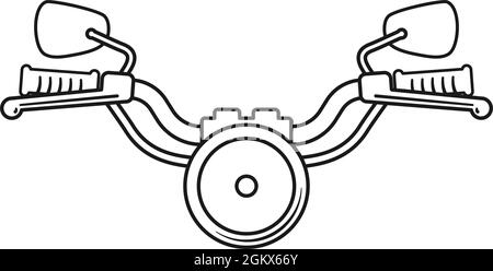 Guidon de moto ou de moto à l'avant avec phare dans Vector Illustration de Vecteur