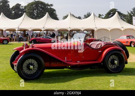 1931 Alfa Romeo 8C 2300 Monza Spider, qui fait partie de l'étonnante Collection Rouge au Concours d'Elégance qui s'est tenu au Palais de Blenheim le 5 septembre 2021 Banque D'Images