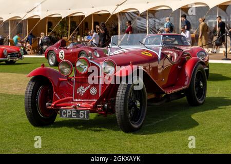 1931 Alfa Romeo 8C 2300 Monza Spider, qui fait partie de l'étonnante Collection Rouge au Concours d'Elégance qui s'est tenu au Palais de Blenheim le 5 septembre 2021 Banque D'Images