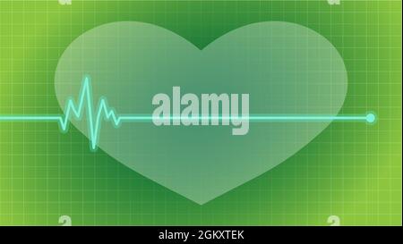 Diagramme de pulsation de couleur verte, mort, décaase, illustration du vecteur d'impulsion Illustration de Vecteur