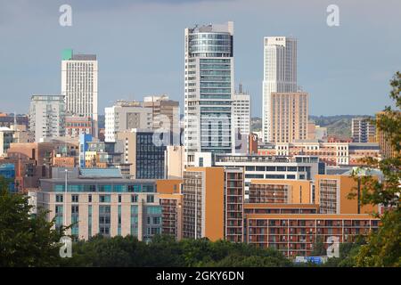 3 bâtiments les plus hauts de Leeds. Sky Plaza 106 m (à gauche) Bridgewater place 112 m (au centre) Altus House 116 m (à droite) et aussi le plus haut bâtiment du Yorkshire Banque D'Images