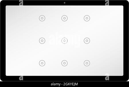 Tablette numérique déverrouillée, verrouillée, dessiner un schéma de déverrouillage, illustration de stock vectoriel Illustration de Vecteur
