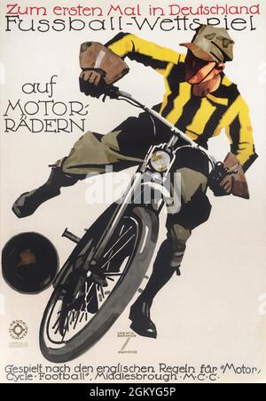 Cliquez sur -affiche de course de moto-pied allemande vintage Banque D'Images