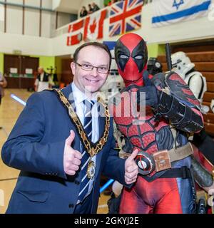 Newtownabbababababababababa 31 janvier 2018. PHOTO DE LA BANQUE: Paul Hamill, conseiller du DUP au Valley Leisure Centre en 2018 crédit: Bonzo/Alay Live News Banque D'Images