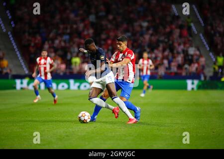 Madrid, Espagne. 15 septembre 2021. Suarez part de l'Atlético de Madrid, célébrant lors de la rencontre du groupe de la Ligue des champions de l'UEFA contre le FC Porto au stade Wanda Metropolitano. (Photo par: Ivan Abanades Medina crédit: CORDONE PRESSE/Alay Live News Banque D'Images