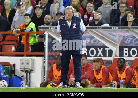 NOTTINGHAM, ROYAUME-UNI. 15 SEPT Neil Warnock, directeur de Middlesbrough lors du match de championnat Sky Bet entre Nottingham Forest et Middlesbrough au City Ground, Nottingham, le mercredi 15 septembre 2021. (Credit: Jon Hobley | MI News) Credit: MI News & Sport /Alay Live News Banque D'Images