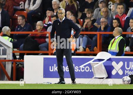 NOTTINGHAM, ROYAUME-UNI. 15 SEPT. Le directeur de la forêt de Nottingham, Chris Hughton, lors du match de championnat Sky Bet entre Nottingham Forest et Middlesbrough au City Ground, à Nottingham, le mercredi 15 septembre 2021. (Credit: Jon Hobley | MI News) Credit: MI News & Sport /Alay Live News Banque D'Images