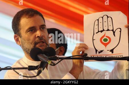 New Delhi, Inde. 15 septembre 2021. NEW DELHI, INDE - SEPTEMBRE 15 : le chef du Congrès Rahul Gandhi à la 38e journée de fondation célébration du Congrès de Mahila à l'AICC le 15 septembre 2021 à New Delhi, Inde. (Photo de Mohd Zakir/Hindustan Times/Sipa USA) crédit: SIPA USA/Alay Live News Banque D'Images